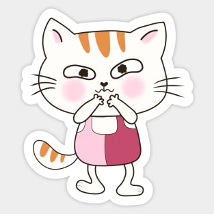 funny cat appeal face Sticker